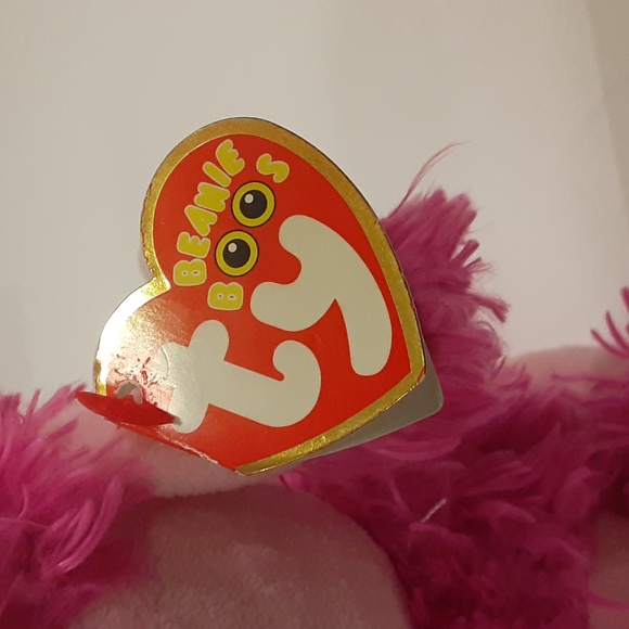 "Patsy" Poodle TY Beanie Boo, 2016, 6", Glittery big eyes, Pink, Poly/Plastic - Picture 8 of 11